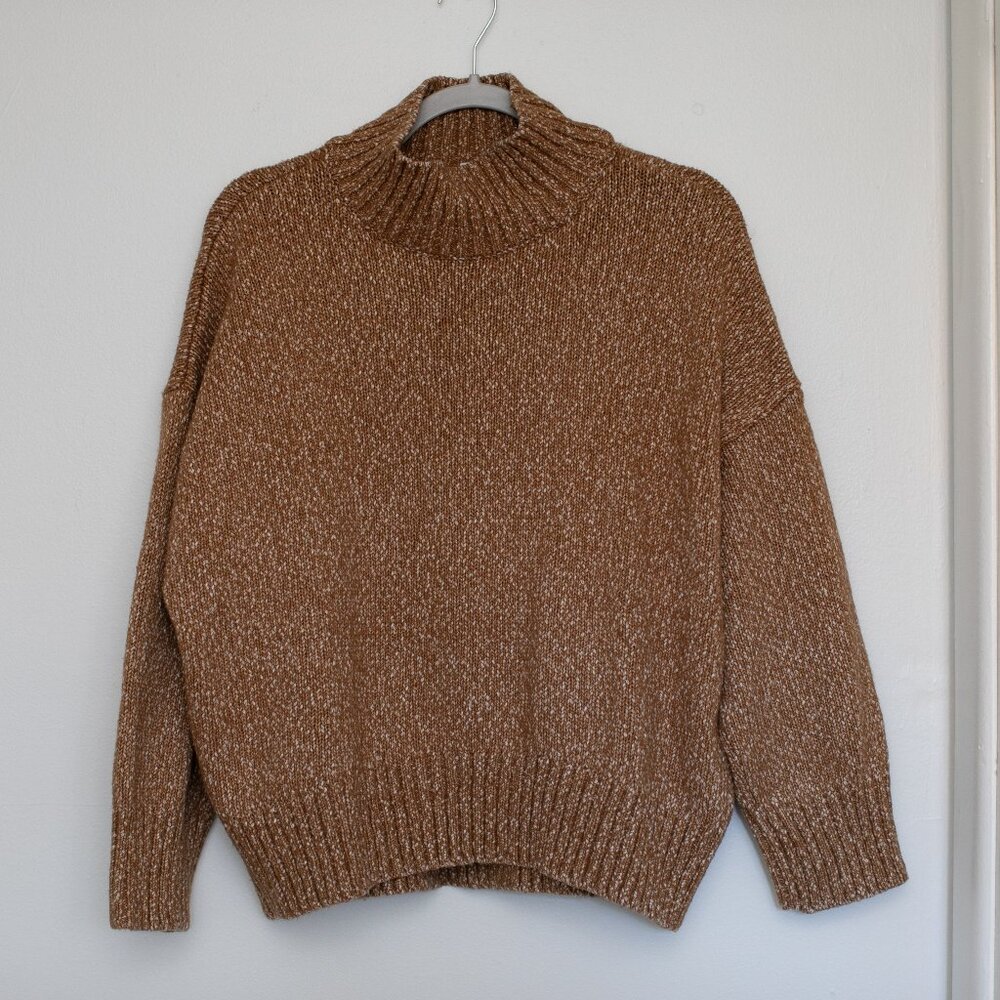 H&M Speckled Brown Mock Turtleneck Sweater